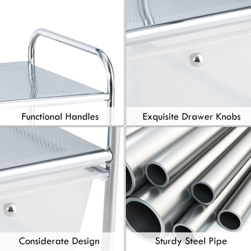 Costway 4 Drawer Rolling Storage Cart shelf Scrapbook Paper Office School Organizer