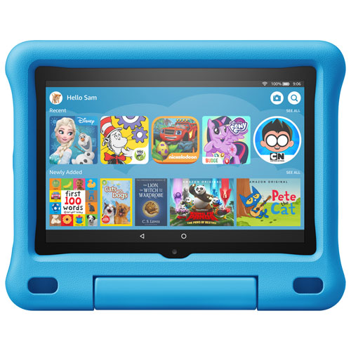 Tablette 8 po 32 Go FireOS Fire HD 8 pour enfants d'Amazon à processeur 4 coeurs MTK/MT8168 - Bleu