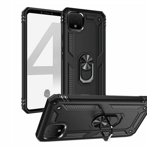 【CSmart personnalisé personnalisé de protection magnétique hybride contre les chutes avec support à anneau pour Pixel 4 XL de Google, noir