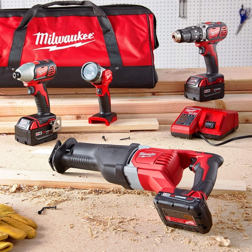 Milwaukee 2696-24 M18 Cordless LITHIUM-ION 18V 4-Tool Combo Kit