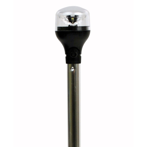 ATTWOOD MARINE  Attwood Lightarmor All-Around Light - 20" Aluminum Pole - Vertical Composite Base W/adapter In Black