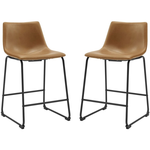 Industrial Faux Leather Counter Stools, Faux Leather Counter Stools Set Of 2