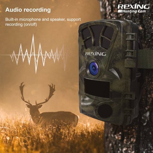 Rexing H2 4K Wi-Fi Trail Camera with Ultra Night Vision for Hunting Games and Wildlife Monitoring