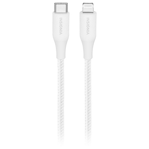 Insignia Apple MFi Certified 1.8m Braided Lightning to USB-C Cable - Moon Grey - Only at Best Buy