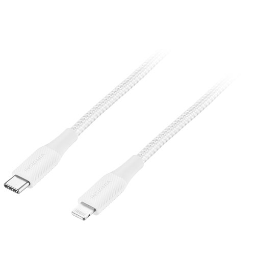 Insignia Apple MFi Certified 1.8m (6 ft.) Braided Lightning to USB-C Cable - Moon Grey - Only at Best Buy