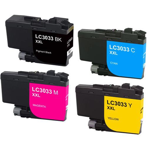 Compatible Brother LC3033 XXL Combo Ink Cartridge BK/C/M/Y by Superink