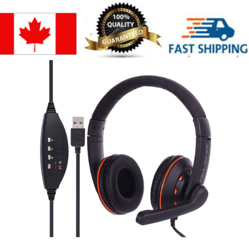 OVLENG Q5 USB Stereo Headphone Headset with Microphone & Volume Control for office and gaming