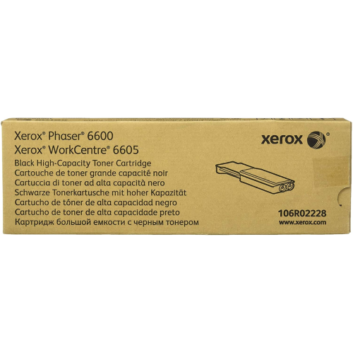 Xerox 106R02228 Black High Yield Original Toner Cartridge Fro: Phaser 6600, WorkCenter 6605