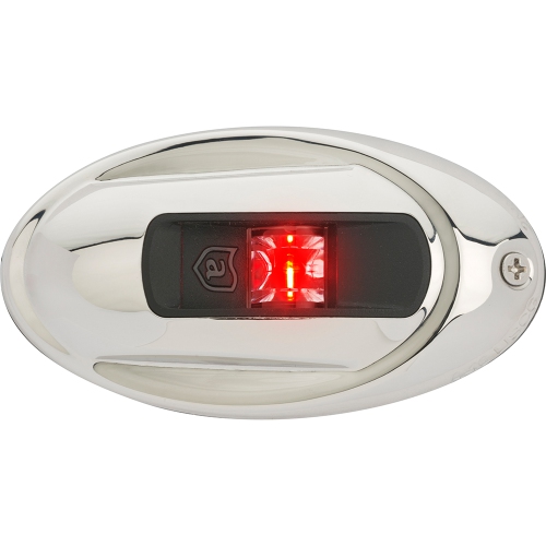 ATTWOOD MARINE  Attwood Lightarmor Vertical Surface Mount Navigation Light - Oval - Port (Red) - Stainless Steel - 2Nm