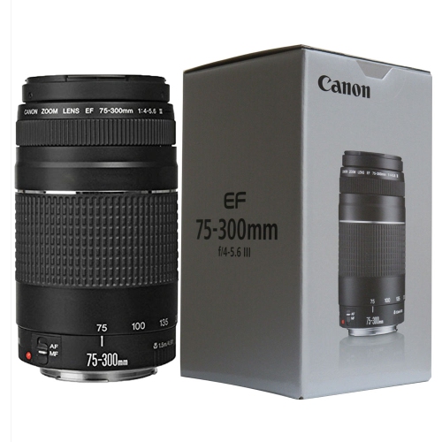 Canon EF 75-300mm f/4.0-5.6 III Autofocus Lens Bundle For Canon T6 T6I 70D 80D
