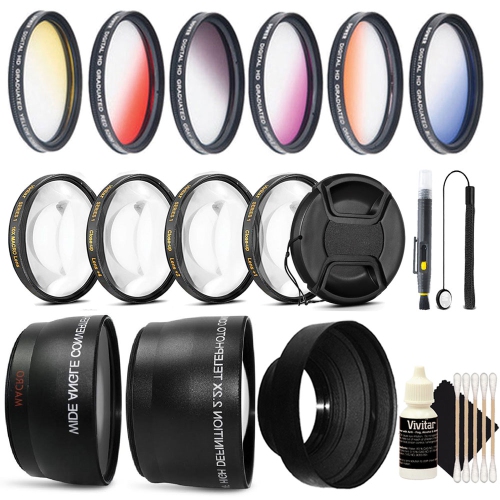 Fisheye Wide Angle Lens & Telephoto Lens for 58MM Canon Rebel T6i T5i T4i T3i T2i T4 + Filter Accessory Kit - International Version w/Seller Warranty