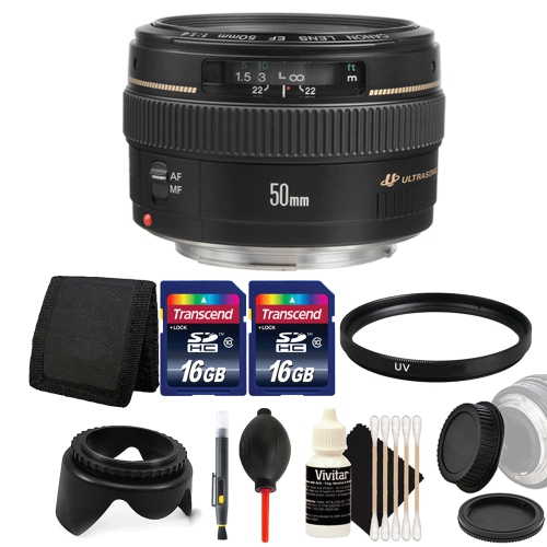 Image 1 of 1.. Canon EF 50mm f/1.4 USM Lens + 58mm UV Filter + Accessory Kits International Version w/Seller Warranty