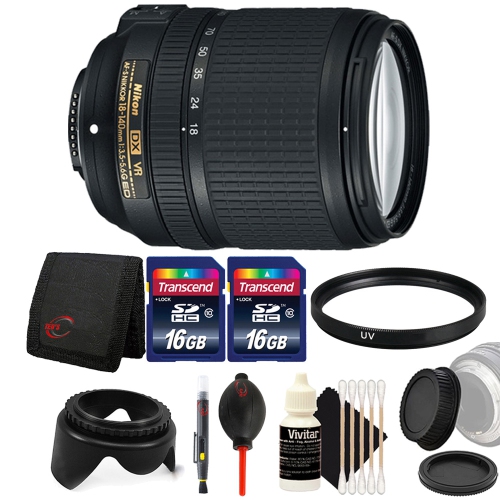 NIKON  Af-S Dx Nikkor 18-140MM F/3.5-5.6G Ed Vr Lens + 67MM Uv Filter + 32GB Memory Card Accessory Kit International Version W/seller Warranty