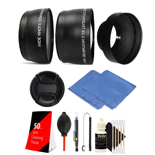 52mm Fisheye Telephoto & Wide Angle Lens + Rubber Hood + Cleaning Cloth + Cleaning Kit - International Version w/Seller Warranty