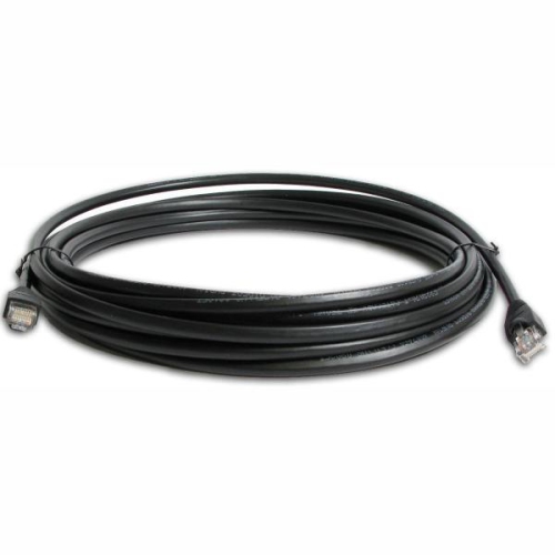 Image 1 de 1.. TechCraft – Câble réseau extérieur à ouverture directe de 550 MHz CAT6, 100 pi, noir
