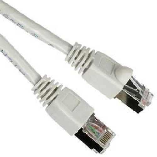 TechCraft 20 ft Shielded CAT6a STP Network Ethernet Cable Metal Connectors White