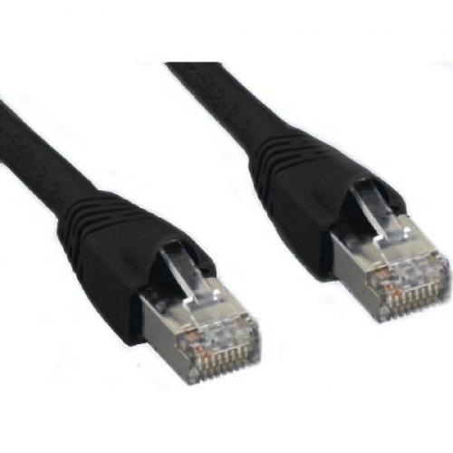 TECHCRAFT  3 Ft Shielded Cat6A (10 GBit/s) Stp Network Ethernet Cable Metal Connectors In Black