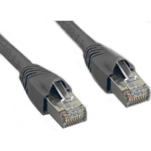 TECHCRAFT  100 Ft Shielded Cat6A (10 GBit/s) Stp Network Ethernet Cable Metal Connectors In Grey