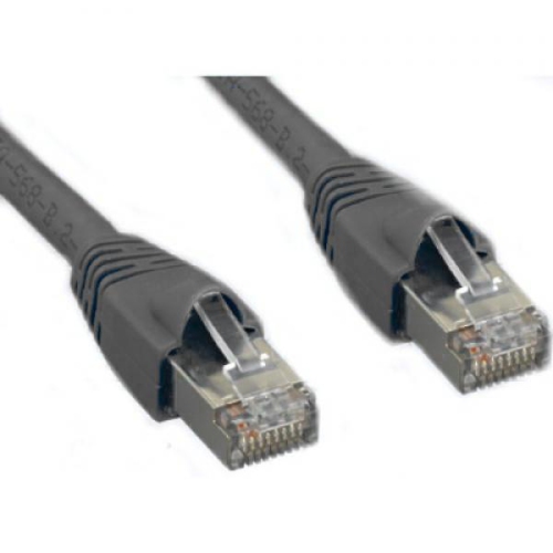 TechCraft 75 ft Shielded CAT6a STP Network Ethernet Cable Metal Connectors Grey