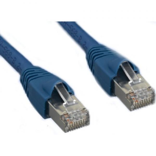 TechCraft – Câble réseau Ethernet STP Cat6a blindé de 1 pi, connecteurs en métal bleu