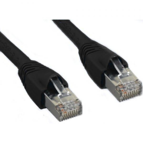 TechCraft 10 pieds Câble Réseau Ethernet CAT6a Blindé STP avec Connecteurs de Métal Noir