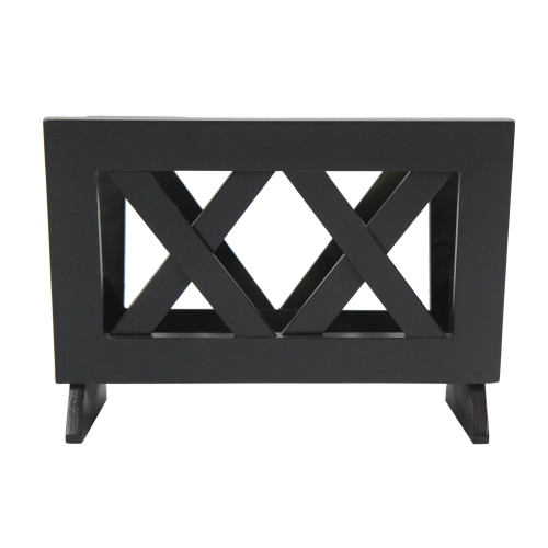 Oceanstar Wood Magazine Rack - Black