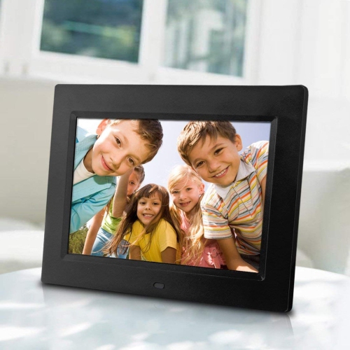 Sungale 8-in Digital Photo Frame - 800x600 LCD-USB/SD/ 4GB Storage - w/ Sleek Design- Multimedia - Photo/Video/Music- Black