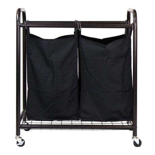 Oceanstar 2-Bag Rolling Laundry Sorter, Bronze