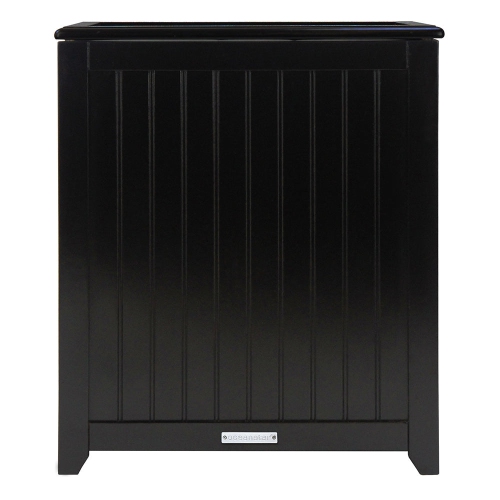 Oceanstar Rectangular Laundry Wood Hamper - Black