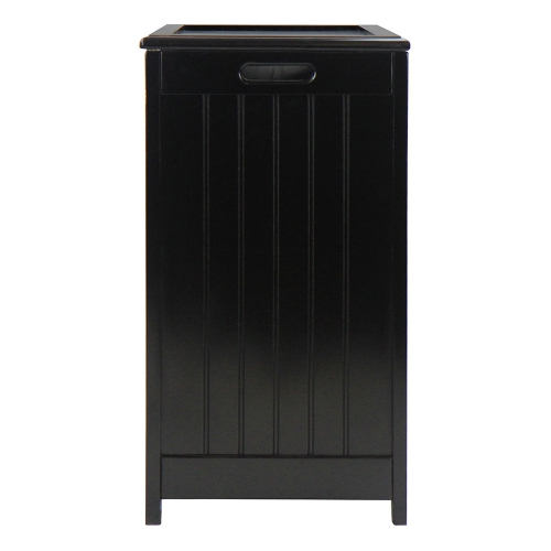 Oceanstar Rectangular Laundry Wood Hamper - Black