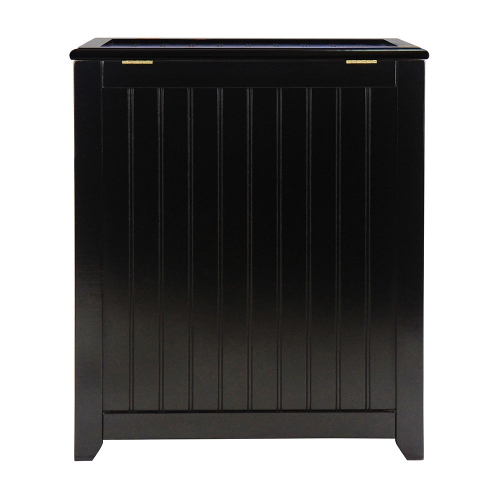 Oceanstar Rectangular Laundry Wood Hamper - Black