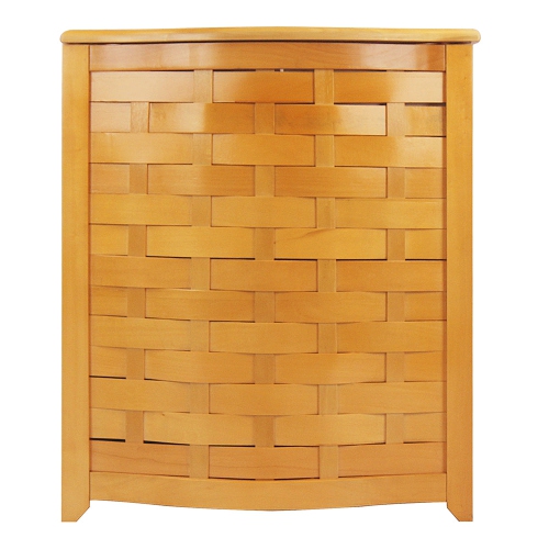 Oceanstar Bowed Front Laundry Wood Hamper - Brown