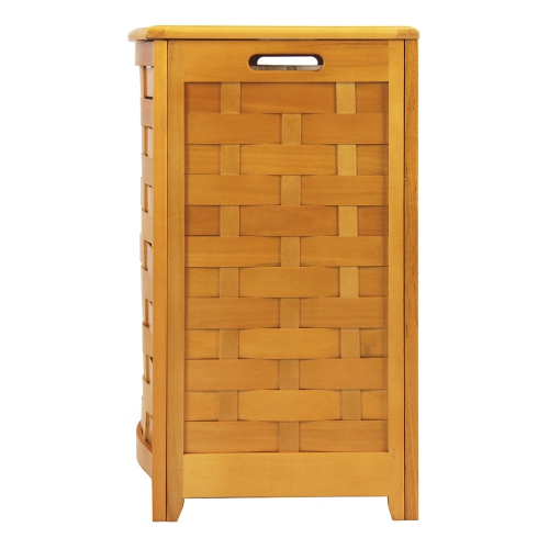 Oceanstar Bowed Front Laundry Wood Hamper - Brown