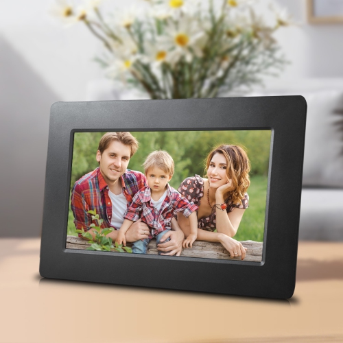 Sungale 7-in Digital Photo Frame - 1024x600 LCD, USB & SD Card Ports - w/ Sleek Design & Great Display Clarity - Black