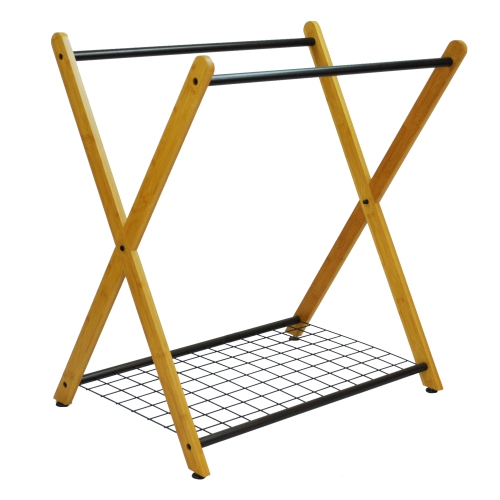Oceanstar X-Frame Bamboo 3-Bag Laundry Sorter