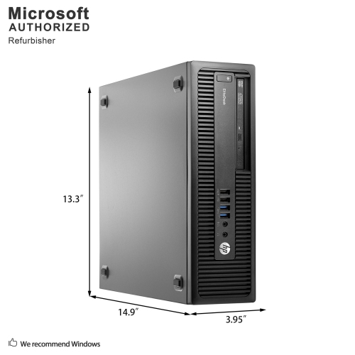 Refurbished - HP EliteDesk 800 G2 SFF, Intel Quad Core i5 6500 up to 3.6GHz, 12G DDR4, 128G SSD+1T, WiFi, BT, W10P64 (EN/FR/ES)