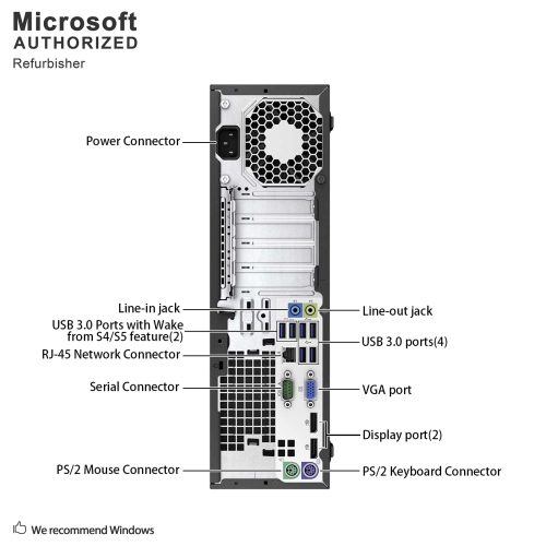 HP EliteDesk 800 G2 Small Form Factor Desktop - Intel Core i5-6500, 12GB Memory, 500GB, Win 10 Pro (EN/FR), DVD by HP - Refurbished condition - Image 9