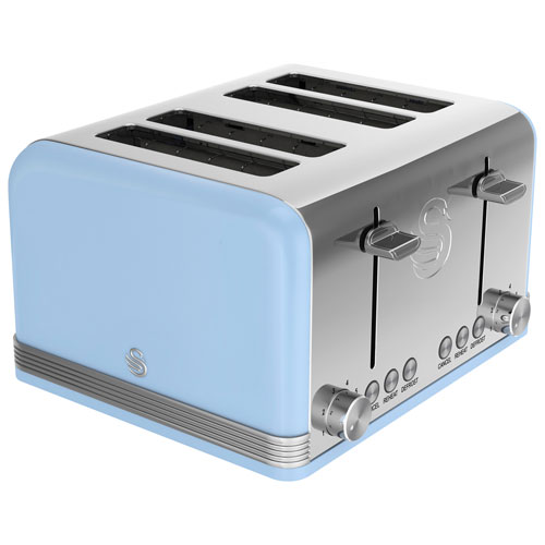 Swan Retro Toaster - 4 Slice - Blue