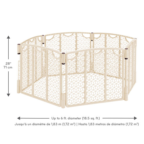 Evenflo Pressure/Hardware Mounted/ Freestanding Versatile Play Space - Cream