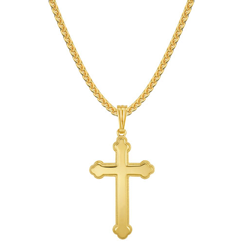 Le Reve Collection Cross Pendant on 24" 14K Gold Filled Chain