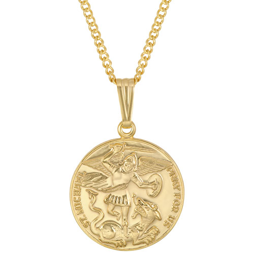 st michael pendant 14k gold