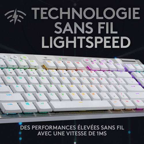 Logitech G915 TKL LIGHTSPEED Wireless Backlit Mechanical Tactile Gaming Keyboard - White