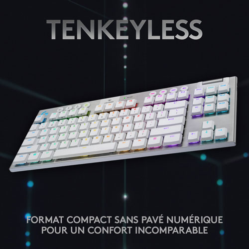 Logitech G915 TKL LIGHTSPEED Wireless Backlit Mechanical Tactile Gaming Keyboard - White