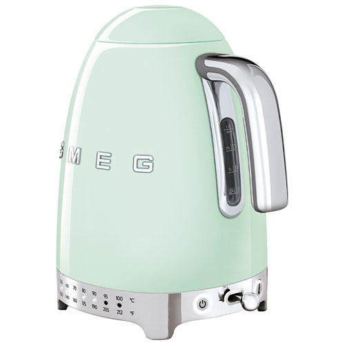 Smeg 50's Style Programmable Electric Kettle - 1.7L - Pastel Green