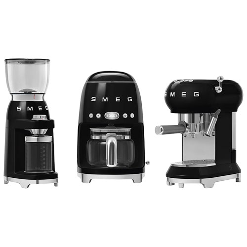 Machine à espresso manuelle de 15 bars de style années 50 de Smeg - Noir