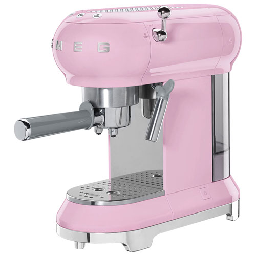 Machine à espresso manuelle de 15 bars de style années 50 de Smeg - Rose