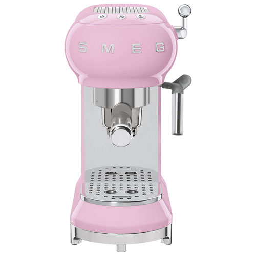 Machine à espresso manuelle de 15 bars de style années 50 de Smeg - Rose