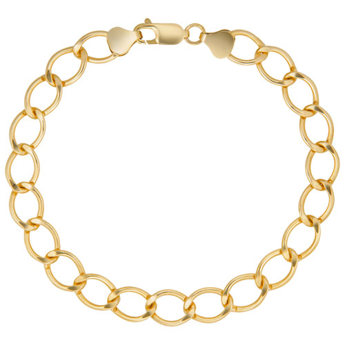 Le Reve Collection 8.5" 14K Gold Filled Open Flat Curb Chain Bracelet