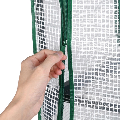 4 Tier 27" x 19" x 63" Portable Greenhouse Warm, Winter House Plant Shed with Cover and Roll-up Zipped Door
