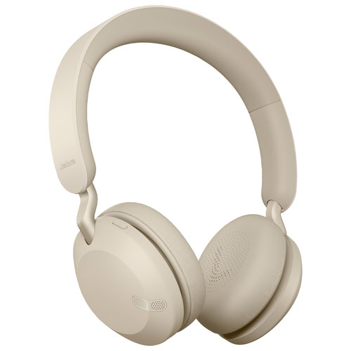 Casque d'écoute Bluetooth à suppression du bruit Elite 45h de Jabra - Beige doré